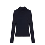 courrèges MOCKNECK LIGHT RIB SWEATER, Navy