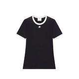 courrèges SIGNATURE CONTRAST T-SHIRT, Black/Heritage White