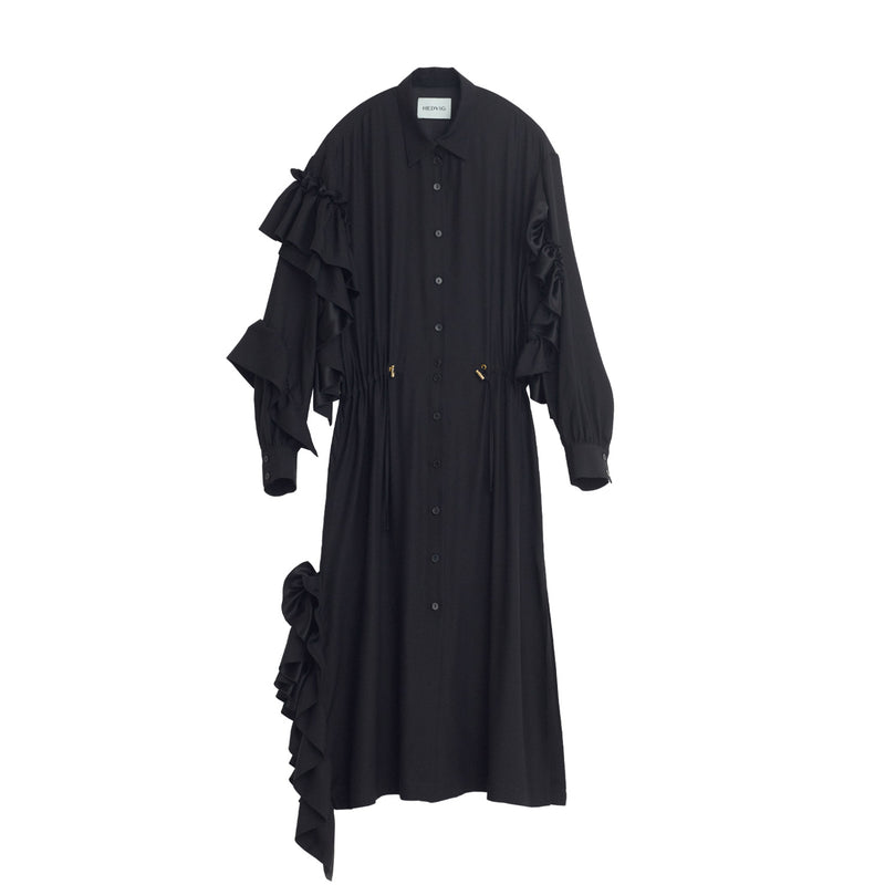 Hedvig MACARON SILK MIDI DRESS, Black