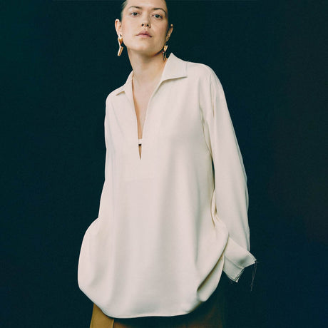Hedvig MILLEFEUILLE PULL-OVER SHIRT, Cream