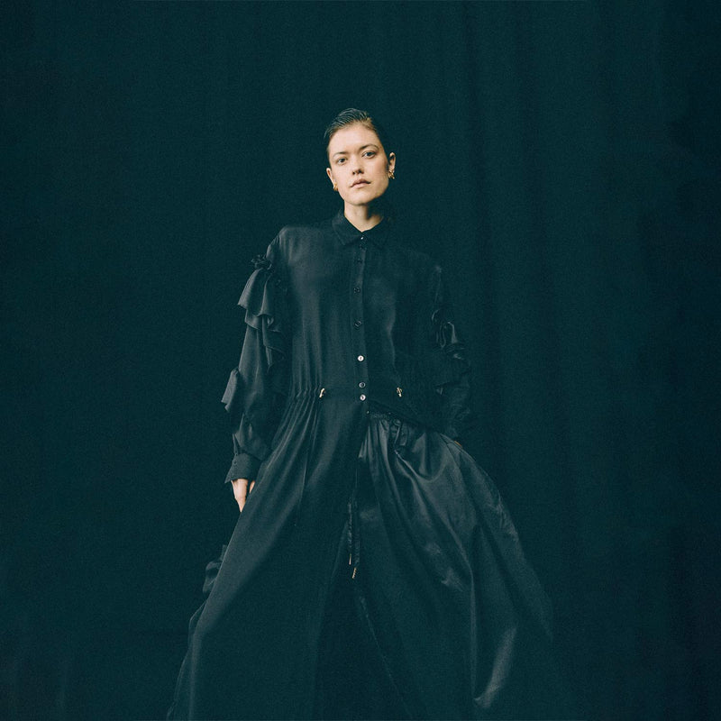 Hedvig MACARON SILK MIDI DRESS, Black