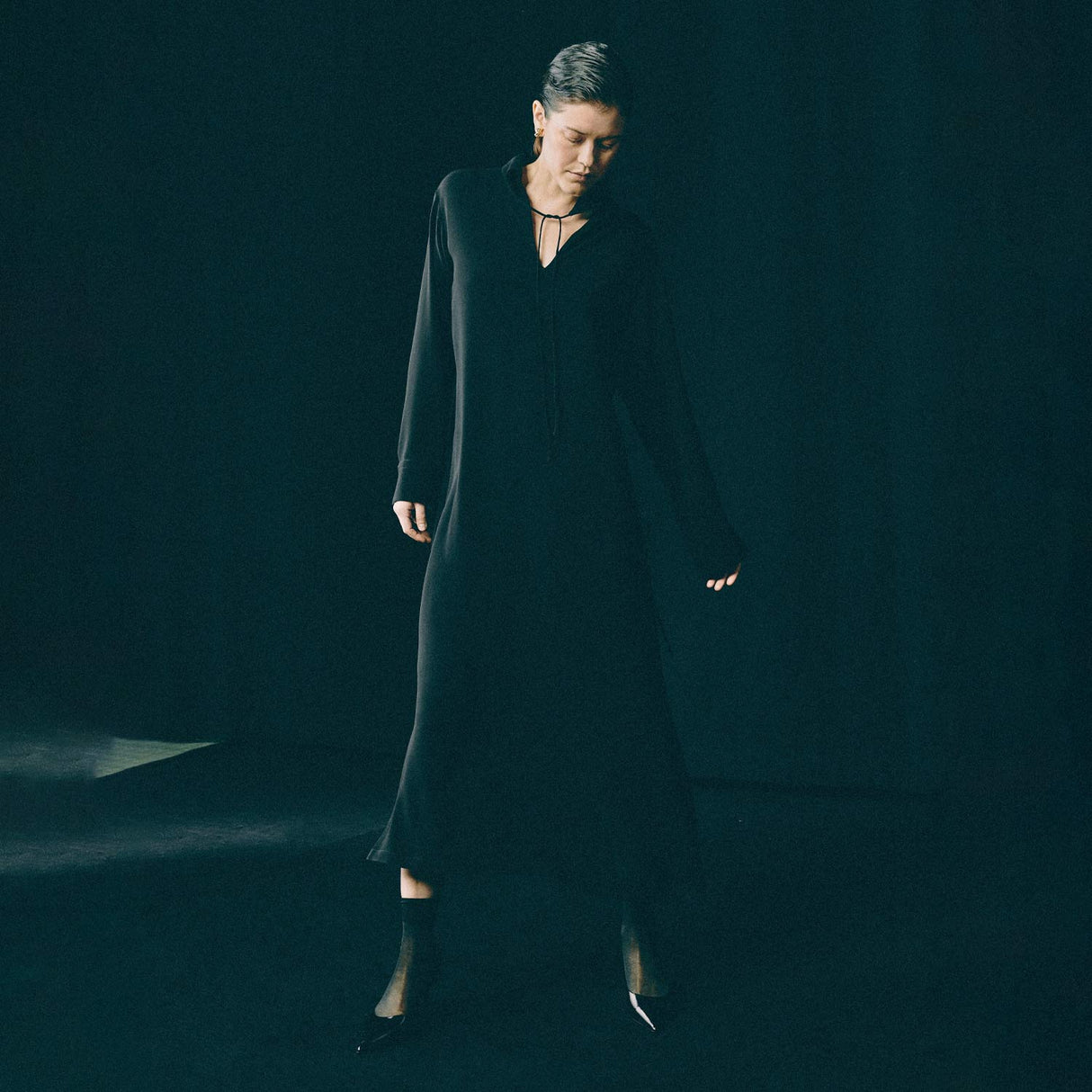 Hedvig STRING COLLAR DRESS, Black