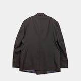 mfpen DOUBLE BREASTED BLAZER, Dark Brown Dry Wool