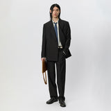 mfpen DOUBLE BREASTED BLAZER, Dark Brown Dry Wool
