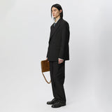 mfpen DOUBLE BREASTED BLAZER, Dark Brown Dry Wool