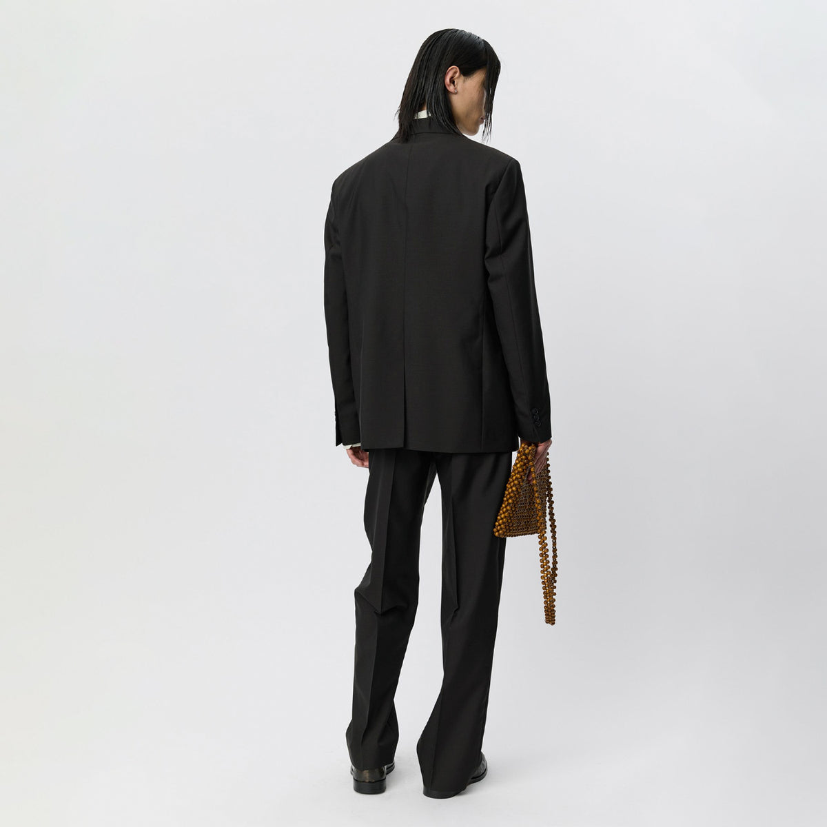 mfpen DOUBLE BREASTED BLAZER, Dark Brown Dry Wool
