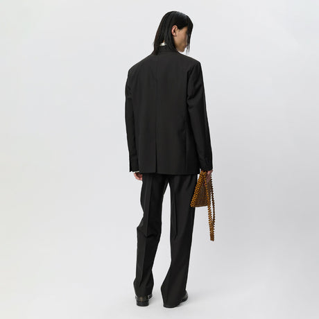 mfpen DOUBLE BREASTED BLAZER, Dark Brown Dry Wool