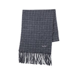 mfpen FACADE FRINGE SCARF, Charcoal Fence Check