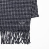 mfpen FACADE FRINGE SCARF, Charcoal Fence Check