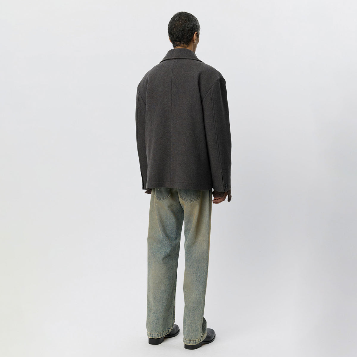 mfpen SENTENCE PEACOAT, Ash Brown Recycled Wool