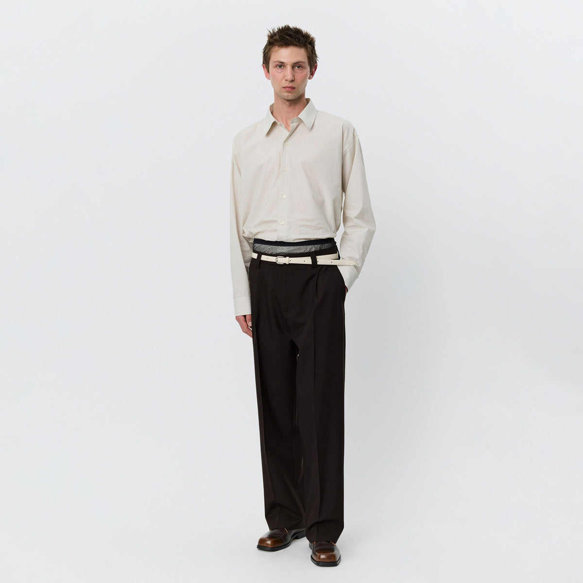 mfpen SERVICE TROUSERS, Dark Brown Dry Wool