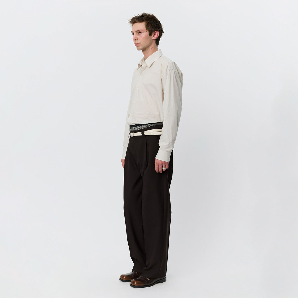 mfpen SERVICE TROUSERS, Dark Brown Dry Wool