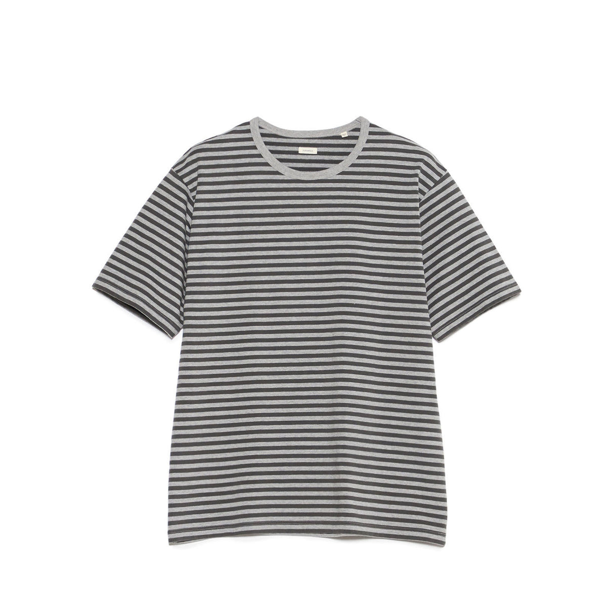 nanamica COOLMAX STRIPE JERSEY TEE, Mix Gray/Gray