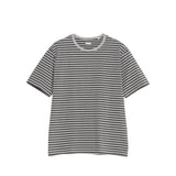 nanamica COOLMAX STRIPE JERSEY TEE, Mix Gray/Gray