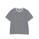 nanamica COOLMAX STRIPE JERSEY TEE, Navy/White
