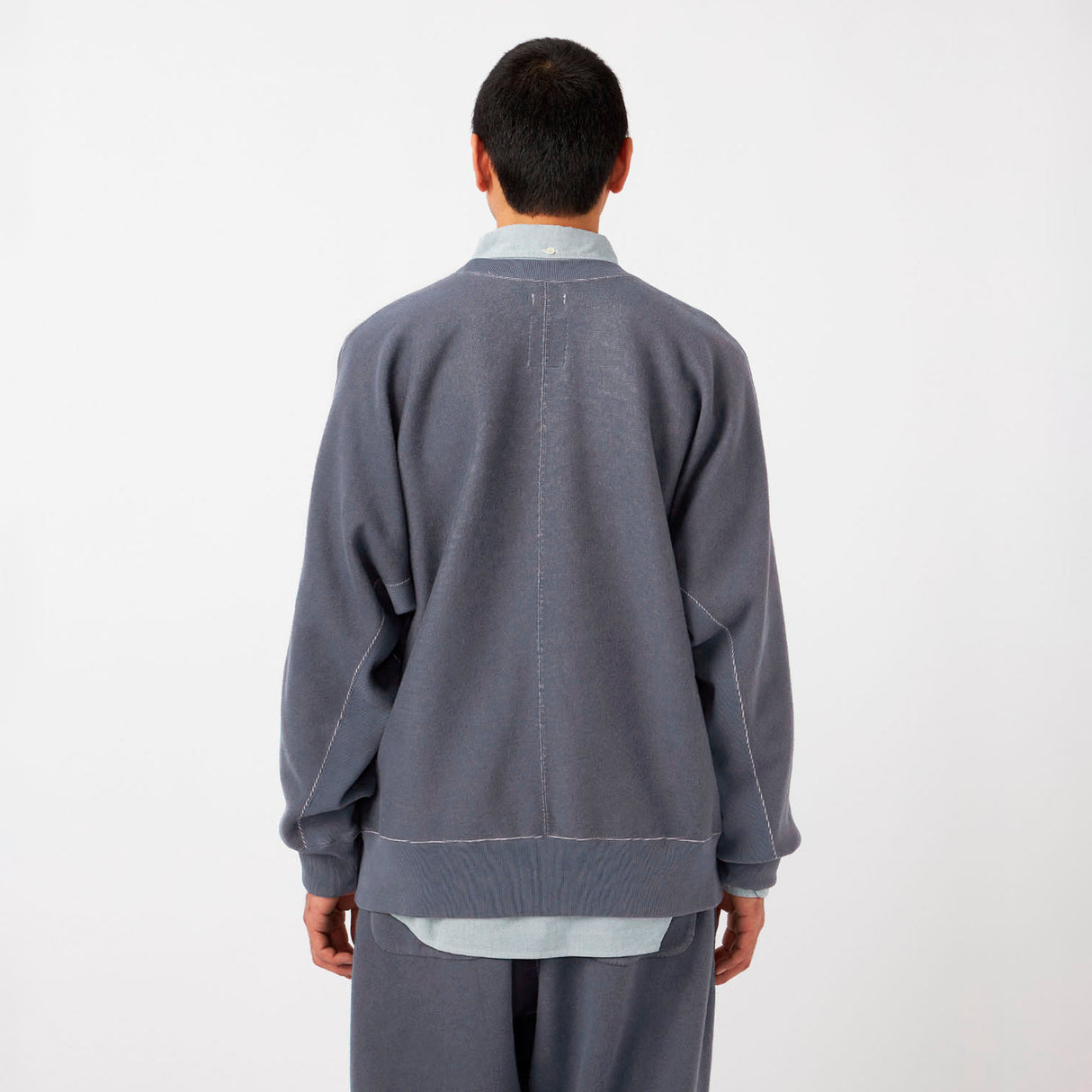 nanamica CREW NECK SWEATER, Heather Navy