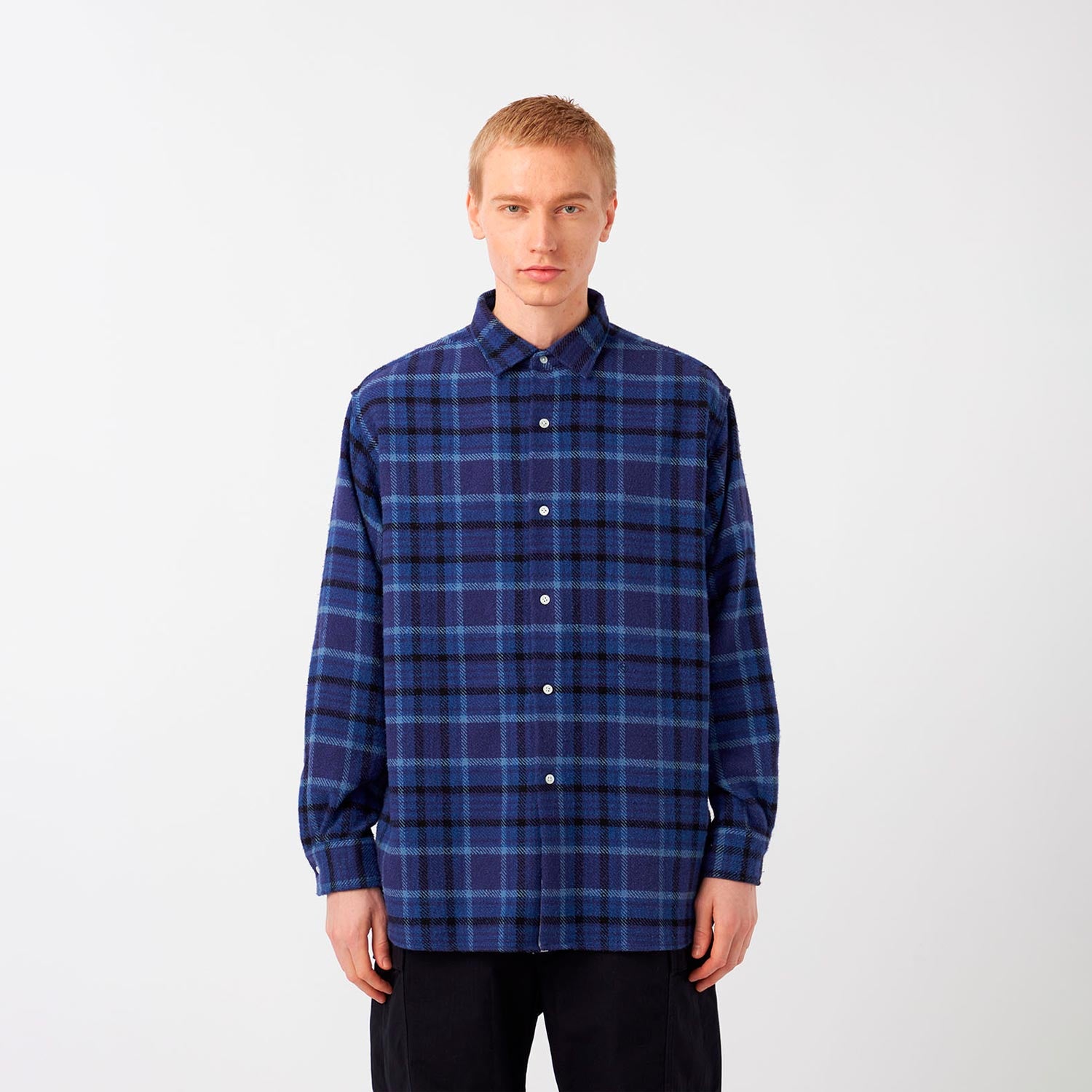 サクラ 125610071 ﾈｲﾋﾞｰ SUPER FUNE FLANNEL SHIRT 38 SACRA サクラ 125610071 ネイビー SUPER FUNE FLANNEL SHIRT ブラック