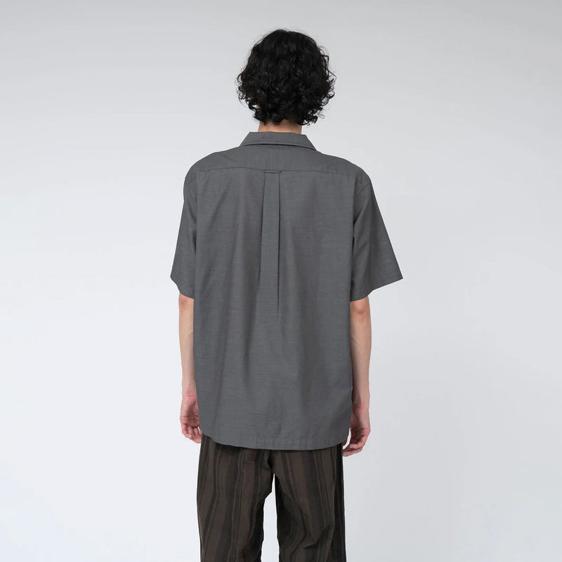 nanamica OPEN COLLAR PANAMA S/S SHIRT, Gray