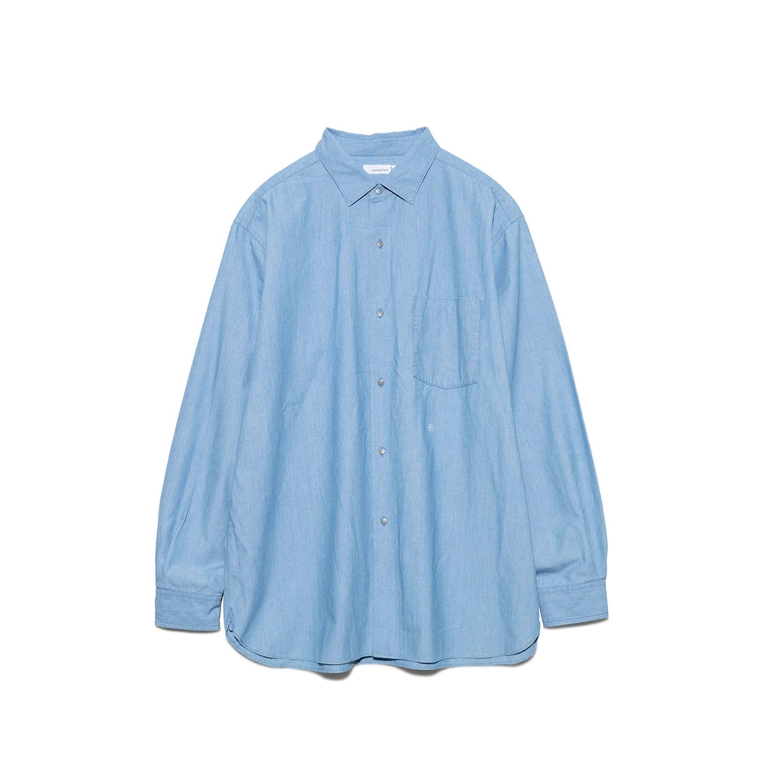 nanamica REGULAR COLLAR CHAMBRAY SHIRT, Indigo Bleach – Beamhill