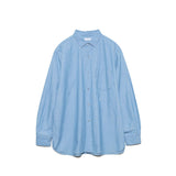 nanamica REGULAR COLLAR CHAMBRAY SHIRT, Indigo Bleach
