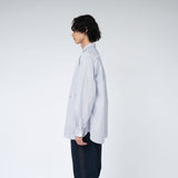 nanamica REGULAR COLLAR STRIPE WIND SHIRT, Sax