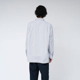 nanamica REGULAR COLLAR STRIPE WIND SHIRT, Sax