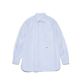 nanamica REGULAR COLLAR STRIPE WIND SHIRT, Sax