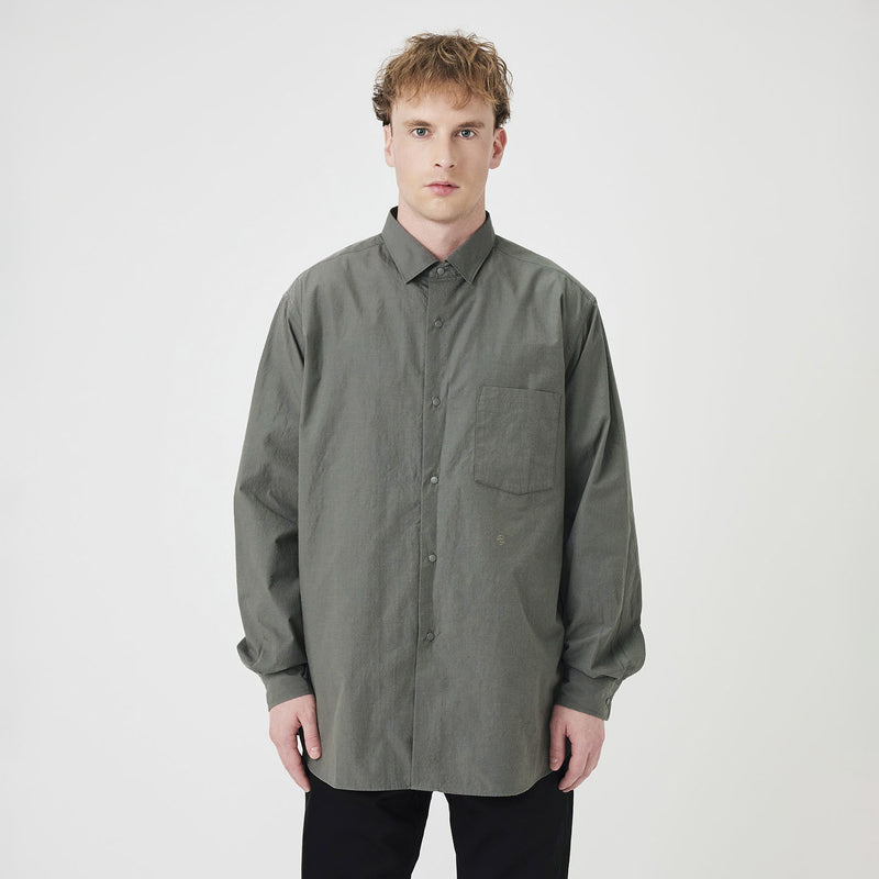 nanamica REGULAR COLLAR WIND SHIRT, Charcoal