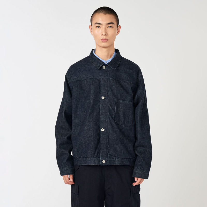 nanamica SHORT DENIM JACKET, Indigo