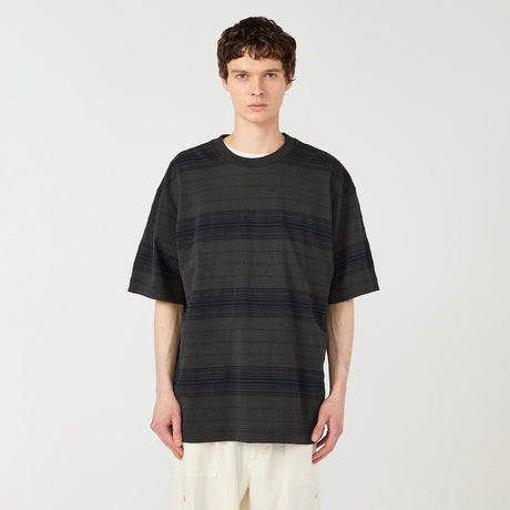 nanamica STRIPE TEE, Charcoal