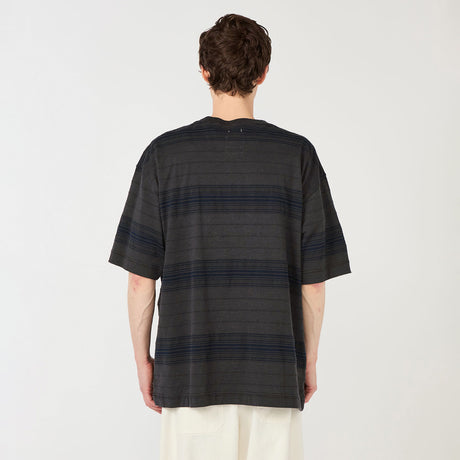 nanamica STRIPE TEE, Charcoal