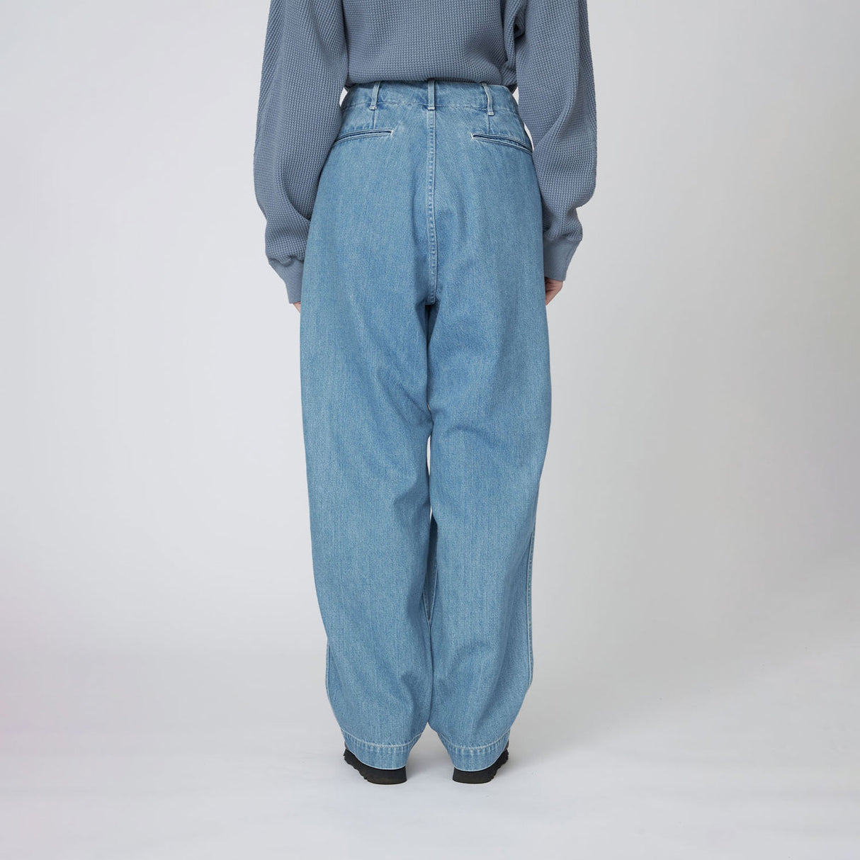 nanamica WIDE DENIM PANTS, Light Indigo