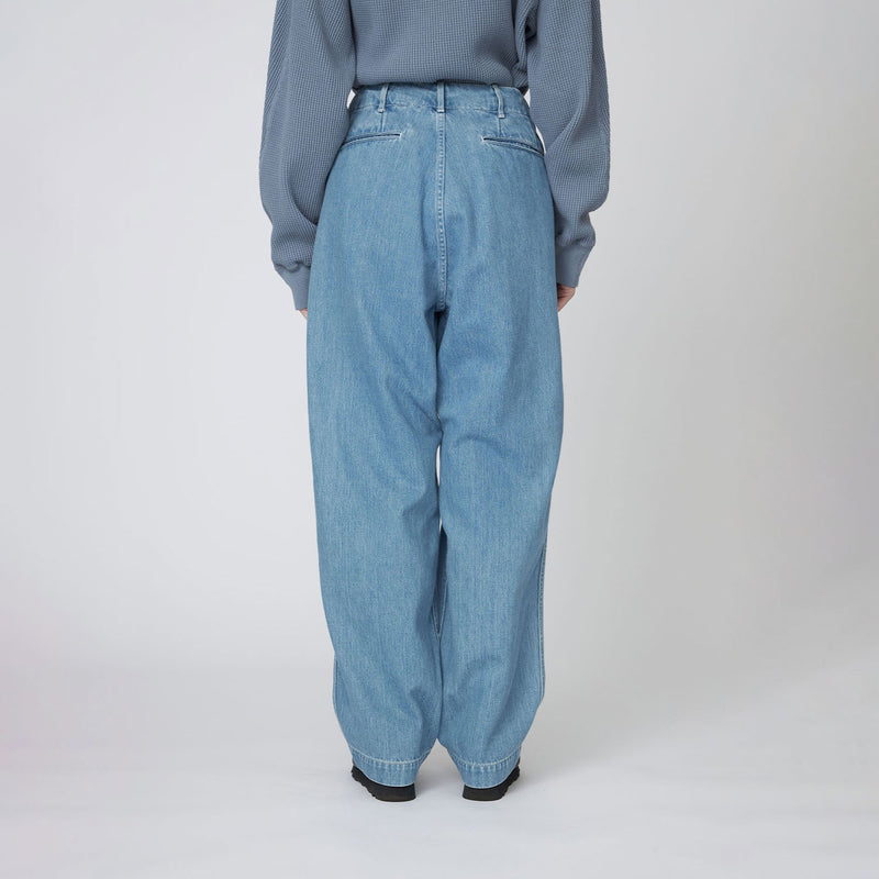 nanamica WIDE DENIM PANTS, Light Indigo