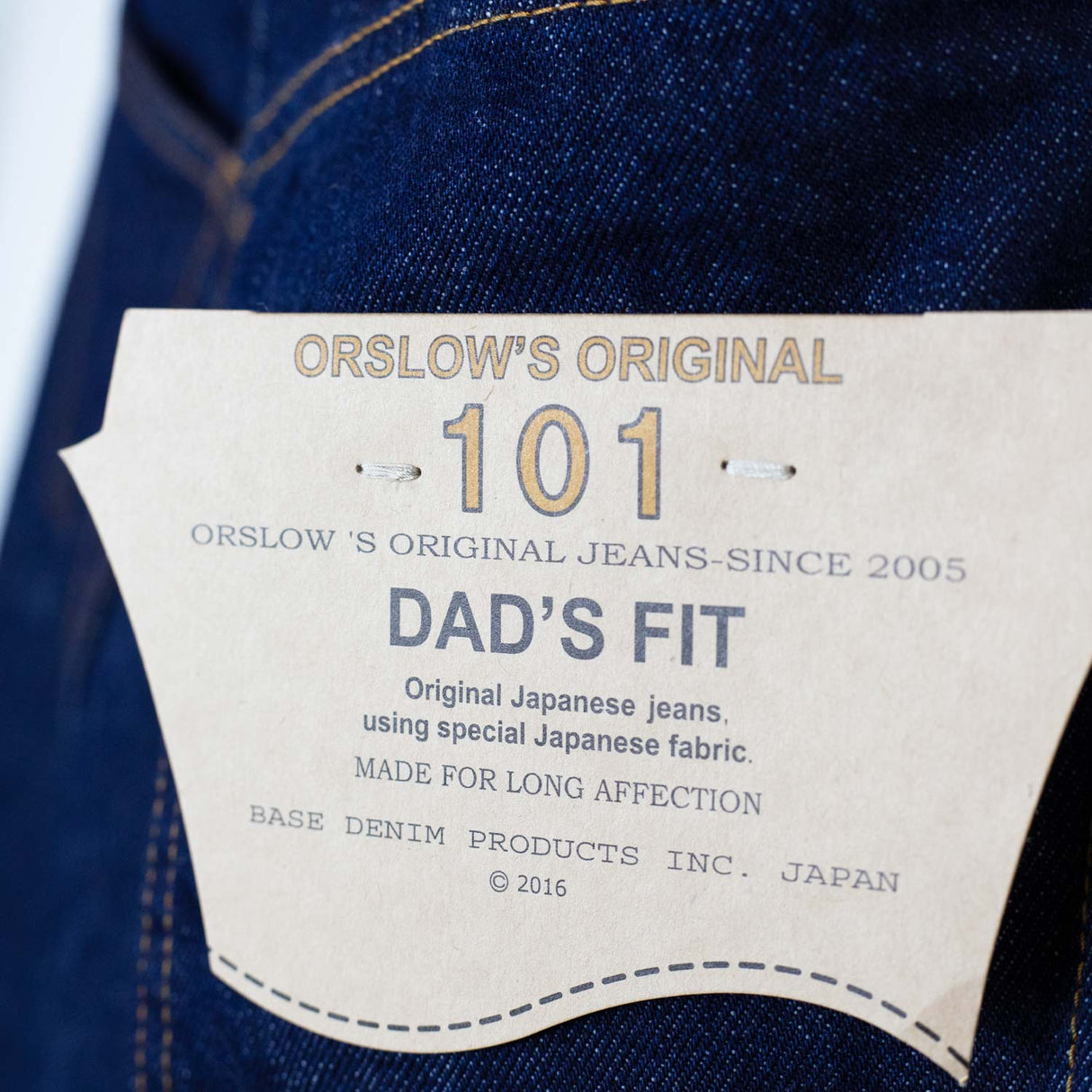 orSlow 101 DAD'S FIT DENIM PANTS, One Wash