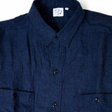 orSlow INDIGO LINEN WORK SHIRT, Indigo Check