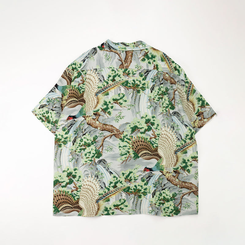 orSlow PEACOCK GARDEN HAWAIIAN SHIRT, Multi