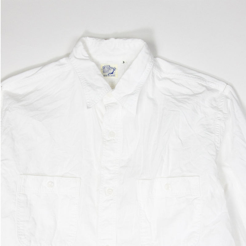 orSlow RELAX FIT CHAMBRAY WORK SHIRT, White