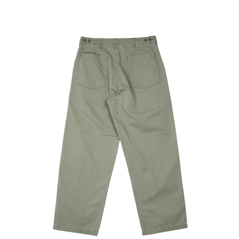 orSlow HERRINGBONE SUMMER FATIGUE PANTS, Green