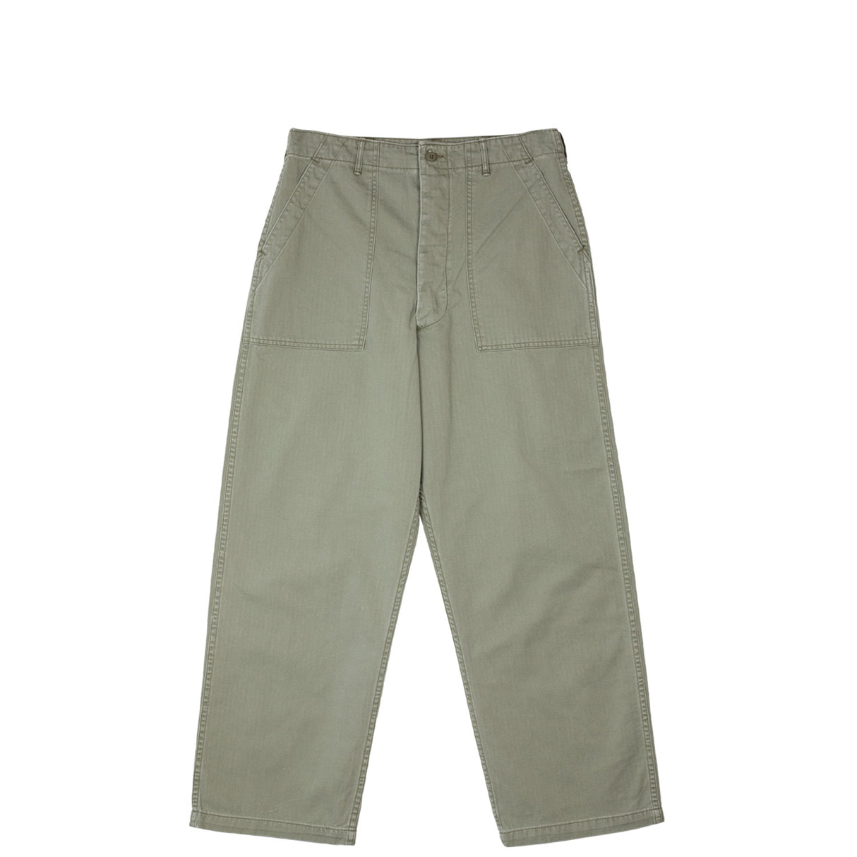 orSlow HERRINGBONE SUMMER FATIGUE PANTS, Green