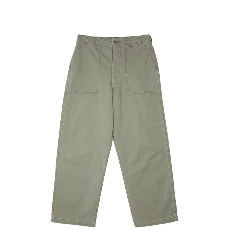 orSlow HERRINGBONE SUMMER FATIGUE PANTS, Green
