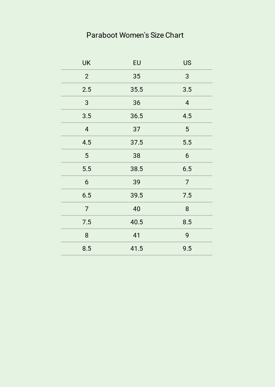 Size guide