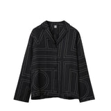 TOTEME MONOGRAM SILK PJ TOP, Black