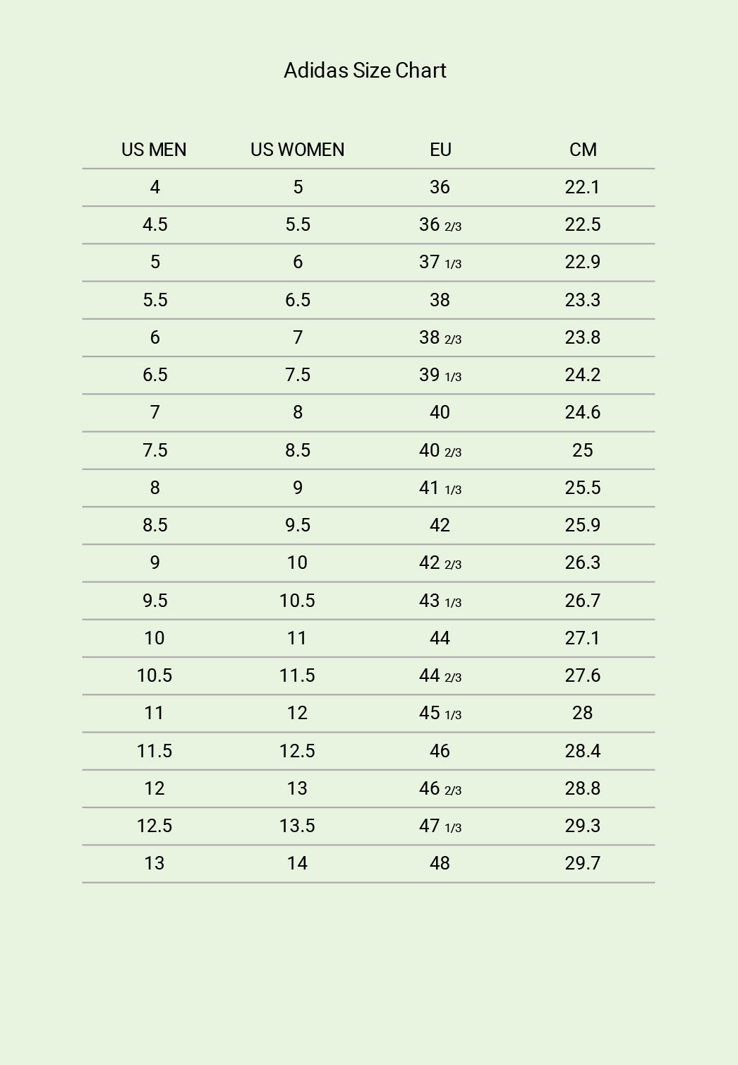 Size guide