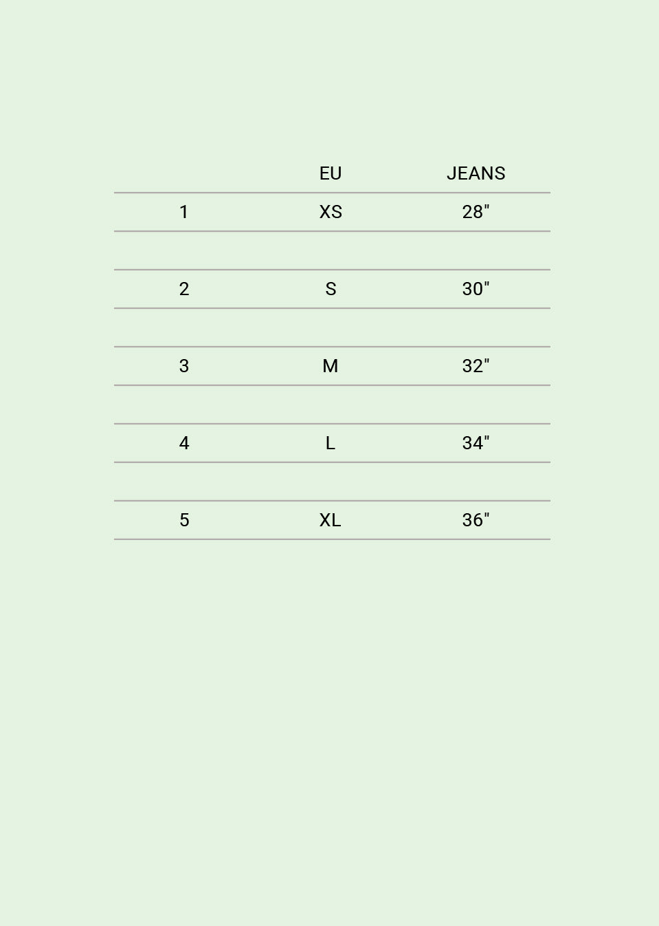 Size guide