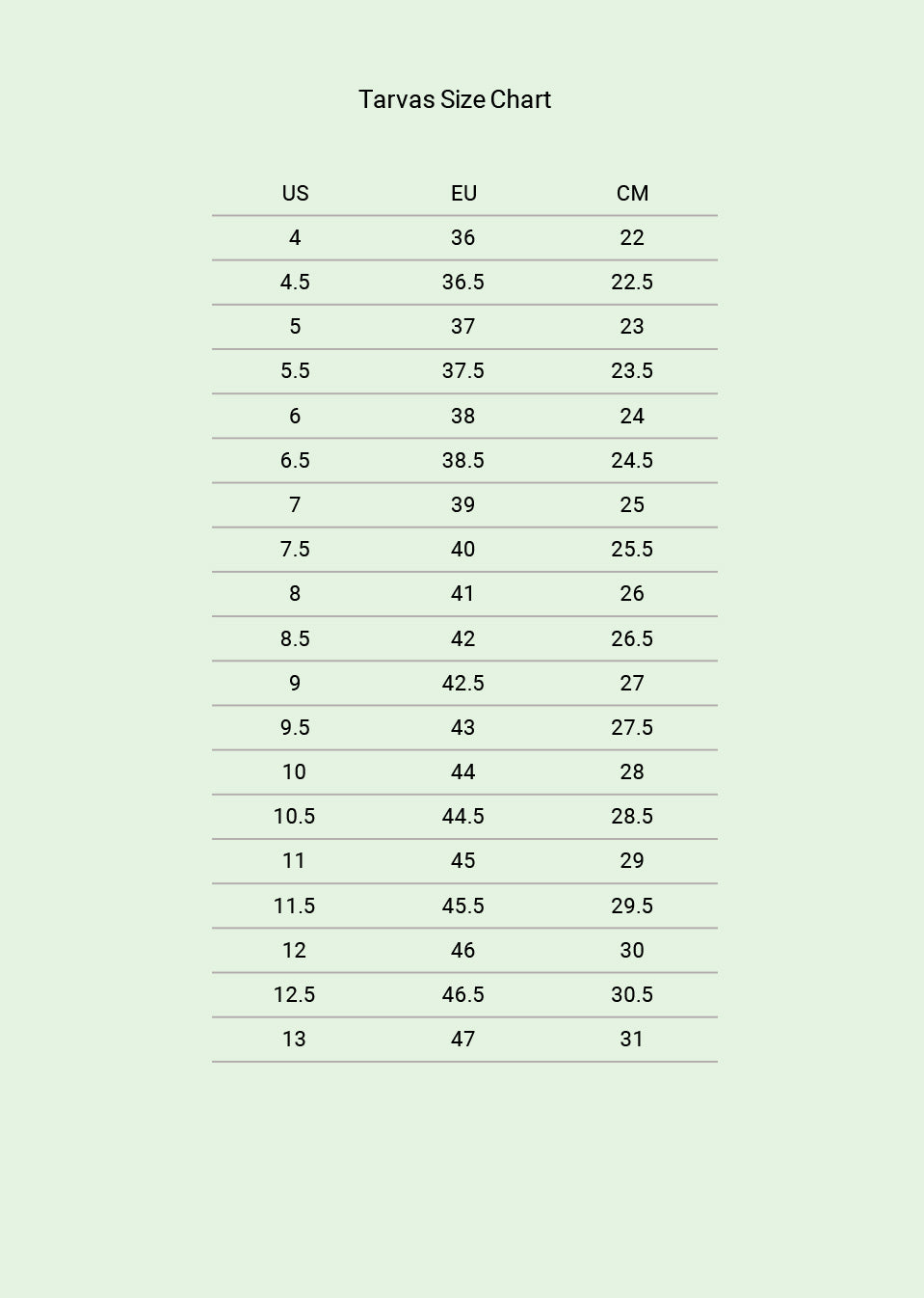 Size guide