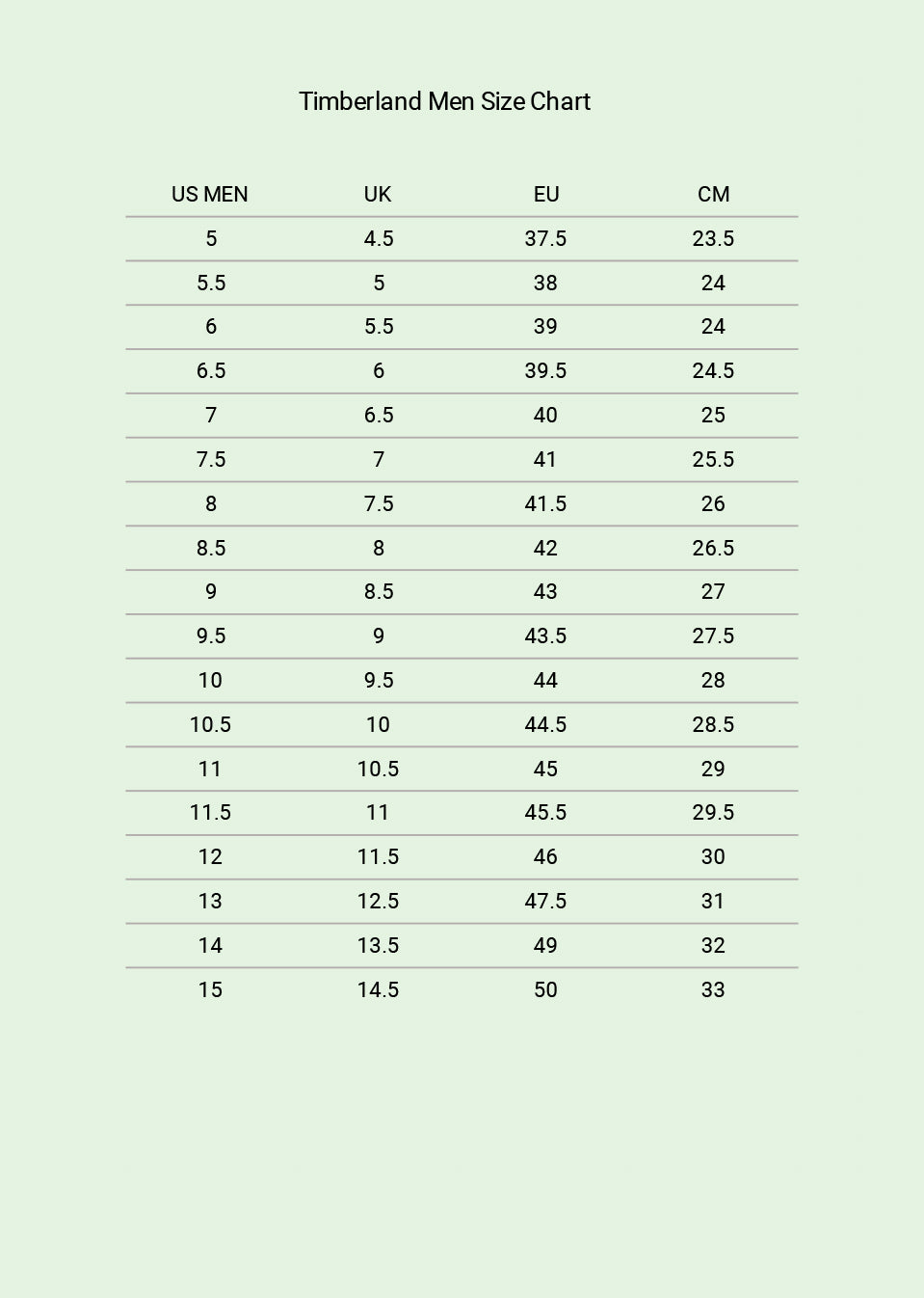 Size guide