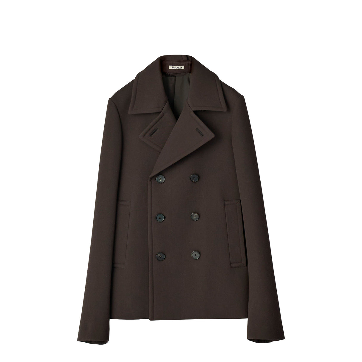 Auralee TWISTED DOUBLE CLOTH P-COAT, Dark Brown