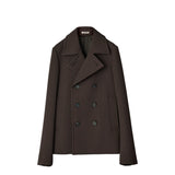 Auralee TWISTED DOUBLE CLOTH P-COAT, Dark Brown