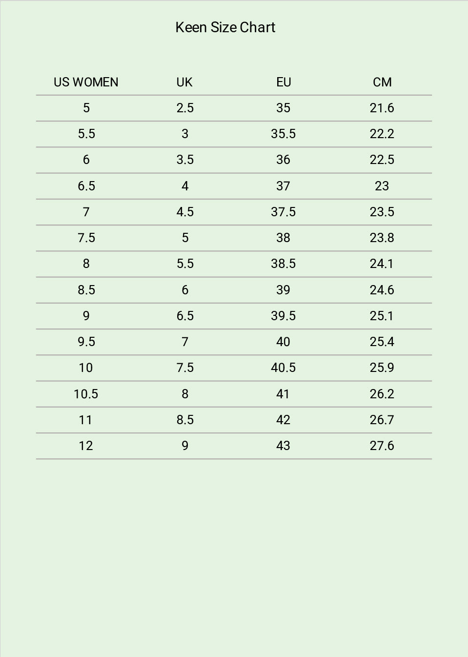 Size guide